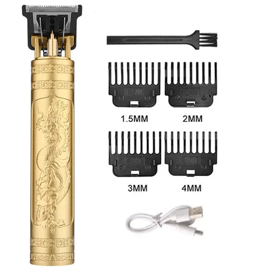Máquina de Cortar Cabelo Vintage Profissional Sem Fio USB