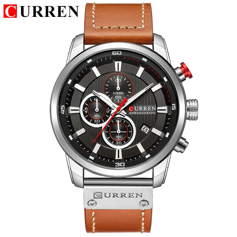 Relógio Masculino CURREN Luxo com Cronógrafo