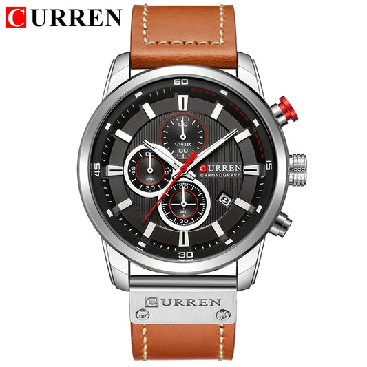 Relógio Masculino CURREN Luxo com Cronógrafo
