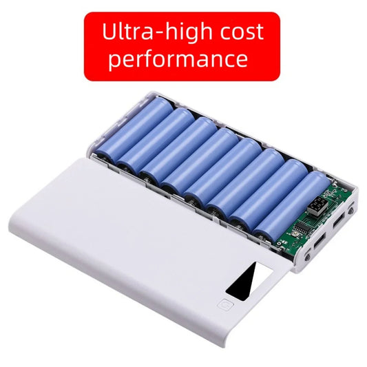 Power Bank Case 8 Baterias com Carregamento Rápido USB
