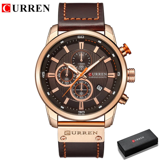 Relógio Masculino CURREN Luxo com Cronógrafo
