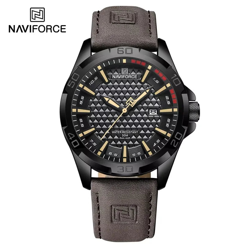 Relógio Masculino NAVIFORCE Original em Couro – Luxo e Esporte