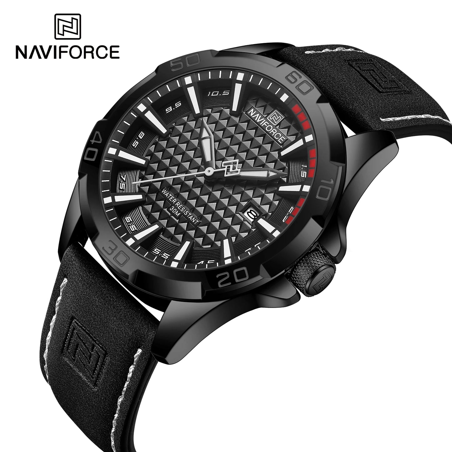 Relógio Masculino NAVIFORCE Original em Couro – Luxo e Esporte