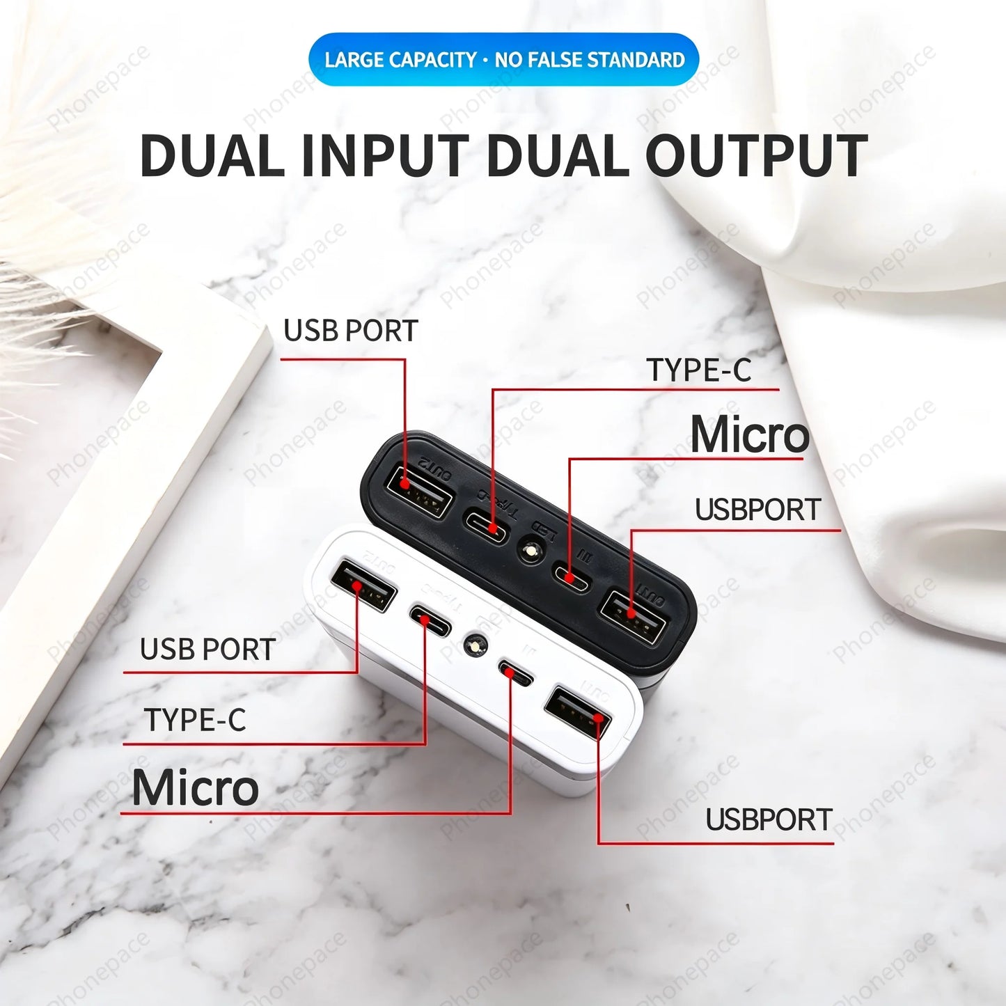 Power Bank Vention 20000mAh 45W – Carregamento Super Rápido