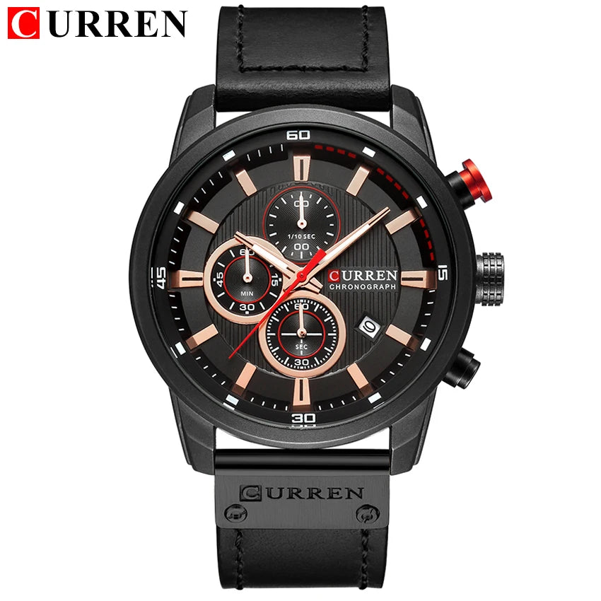 Relógio Masculino CURREN Luxo com Cronógrafo