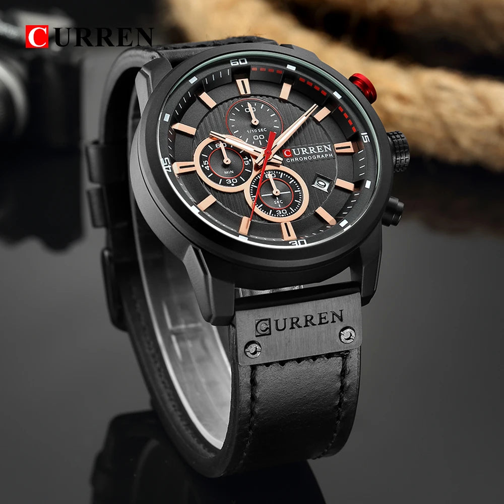 Relógio Masculino CURREN Luxo com Cronógrafo