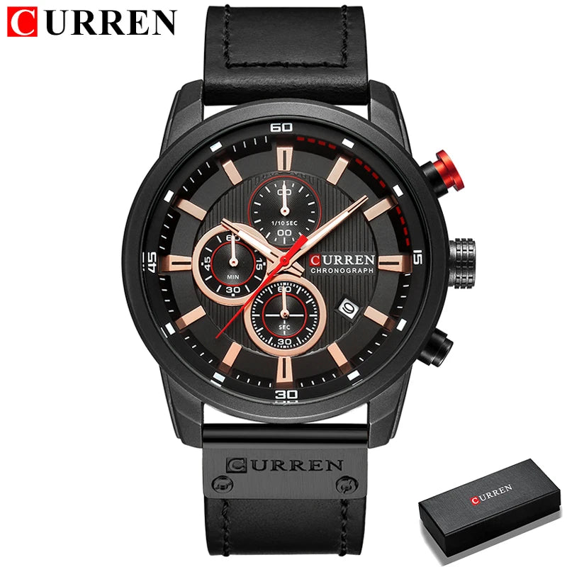 Relógio Masculino CURREN Luxo com Cronógrafo
