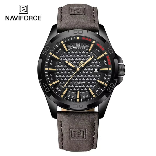 Relógio Masculino NAVIFORCE Original em Couro – Luxo e Esporte