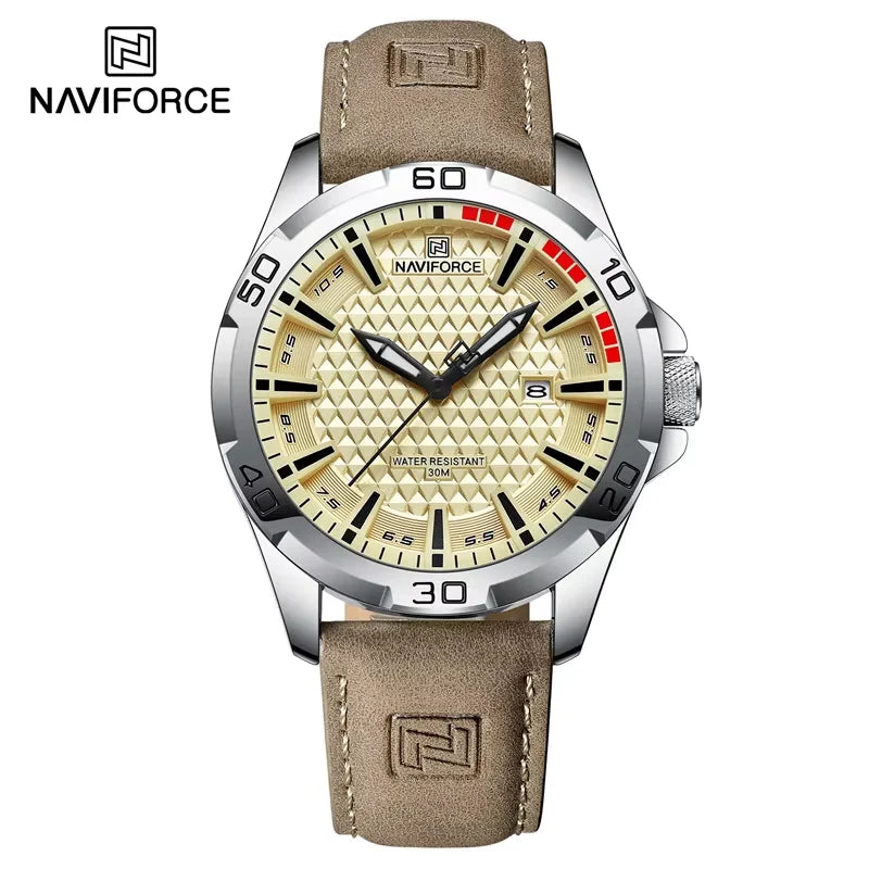 Relógio Masculino NAVIFORCE Original em Couro – Luxo e Esporte