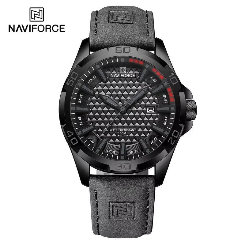 Relógio Masculino NAVIFORCE Original em Couro – Luxo e Esporte