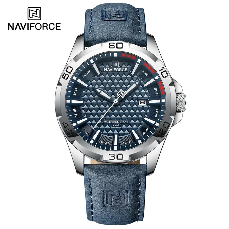Relógio Masculino NAVIFORCE Original em Couro – Luxo e Esporte