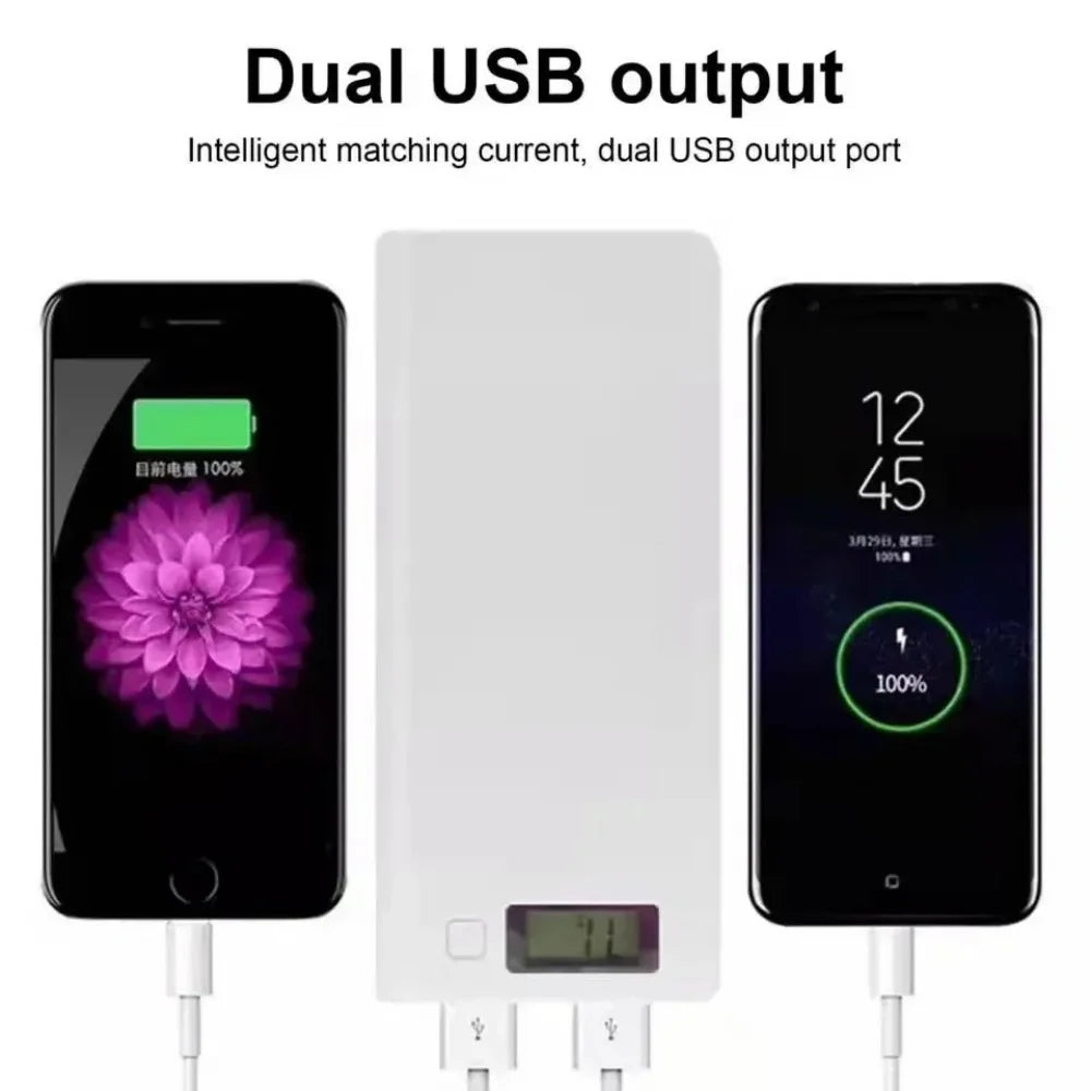 Power Bank Case 8 Baterias com Carregamento Rápido USB