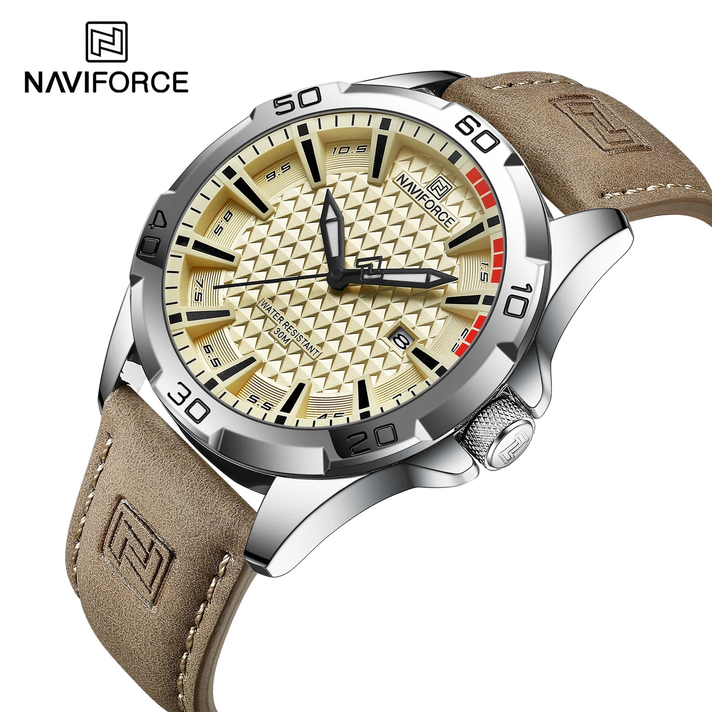 Relógio Masculino NAVIFORCE Original em Couro – Luxo e Esporte